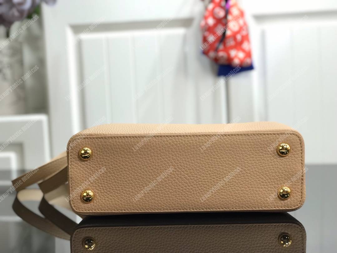 LV Capucines PM Taurillon Leather Beige