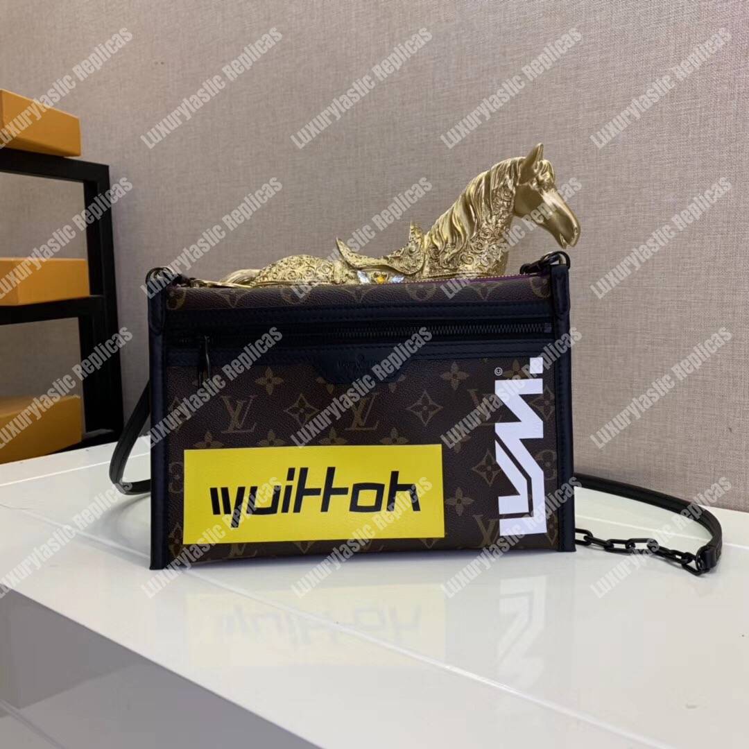 LV Double Flat Messenger Monogram Marron