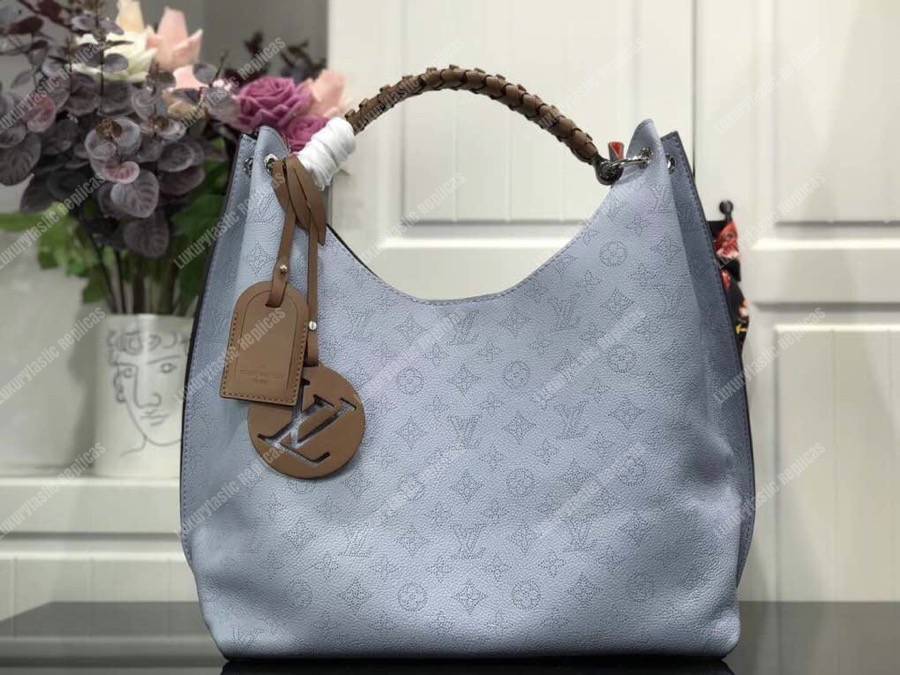 LV Carmel Mahina Monogram Bleu Horizon Pumpkin