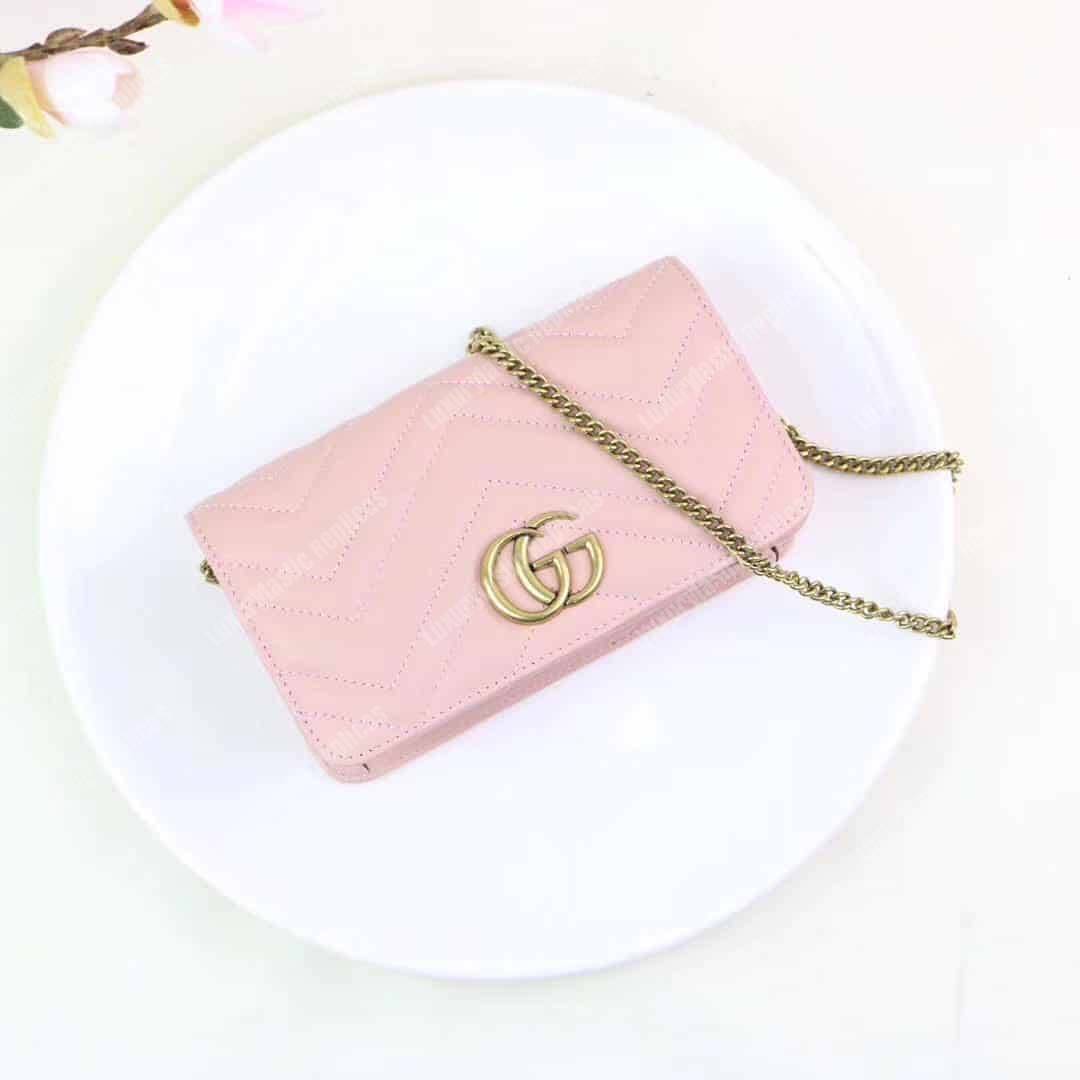 G*u*i gg marmont mini leather bag pink