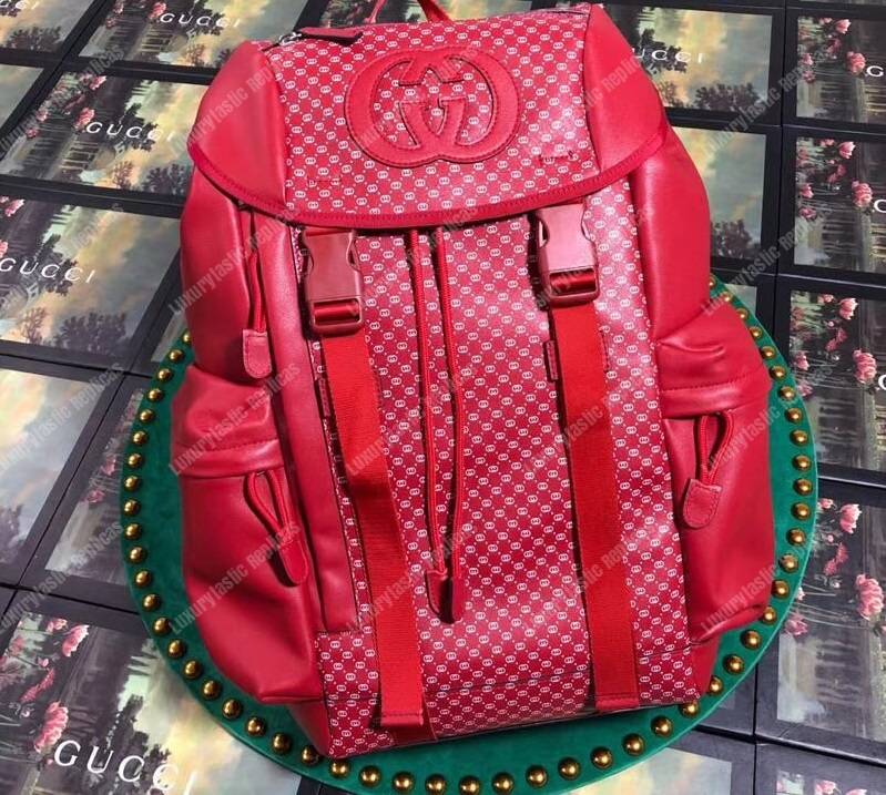 G*u*i dapper dan backpack hibiscus red
