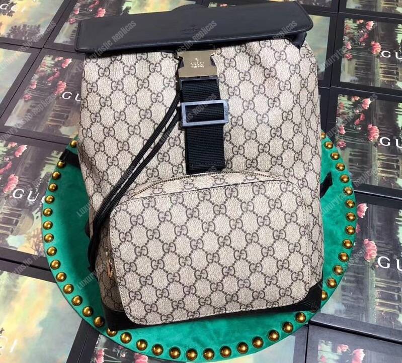 G*u*i gg sup*e backpack black leather