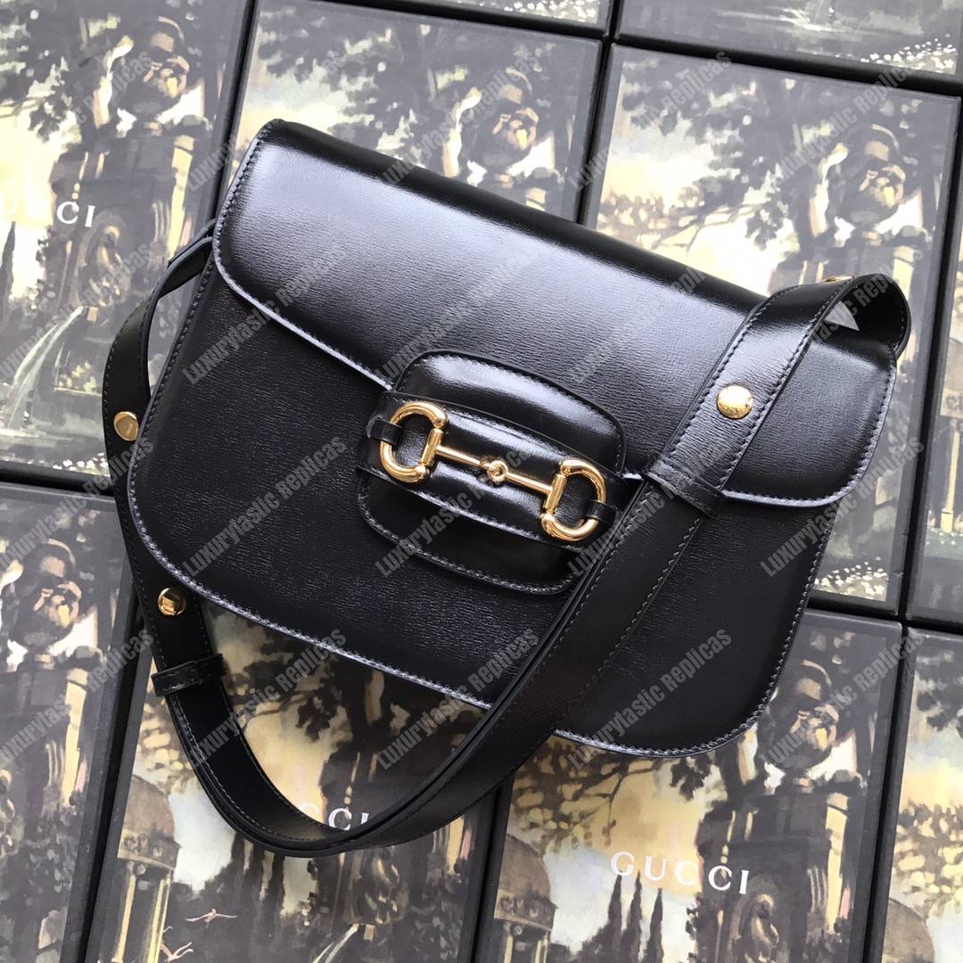 G*u*i 1995 horsebit shoulder bag black