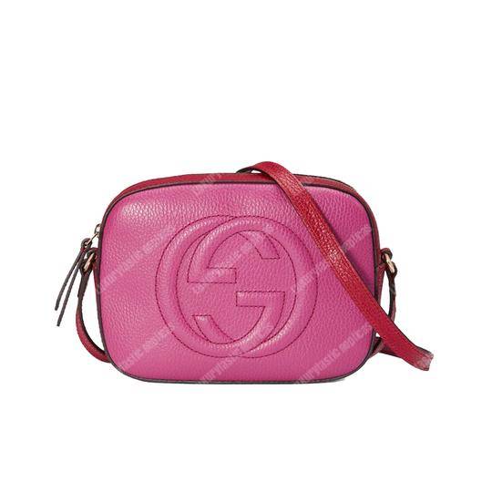 G*u*i soho small leather disco bag pink/red
